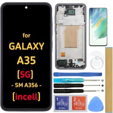 Imagem de Tela Incell de substituição LCD Touch Digitizer Assembly com moldura para Samsung Galaxy A35 5G A356 SM-A356U A356U1 A356B A356E 6,6 polegadas (sem impressão digital)