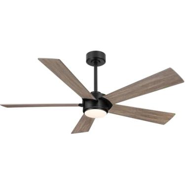 Imagem de ELEHINSER Ventilador De Teto De 64" Com Luz E Controle Remoto, Luz Led Moderna Regulável, Motor Cc Reversível Silencioso De 6 Velocidades, Ventilador De Teto De Madeira Compensada De 5 Polegadas Pa