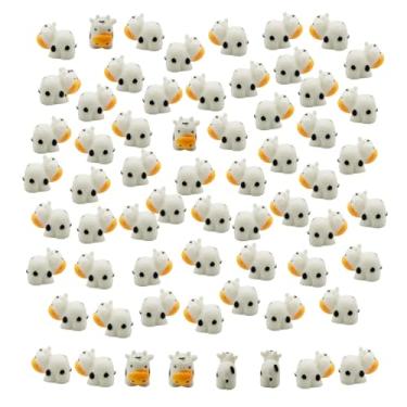 Imagem de DoubleWood Conjunto de mini estatuetas de vaca, 30 peças, decorações de mini animais de resina para jardins de fadas e paisagens em miniatura (30, branco)