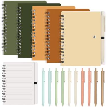 Imagem de Resurhang Conjunto de 15 cadernos pequenos com caneta, tamanho de bolso de 11 x 13 cm, bloco de notas forrado em espiral para mulheres e homens, 100 páginas, presente de agradecimento de funcionários