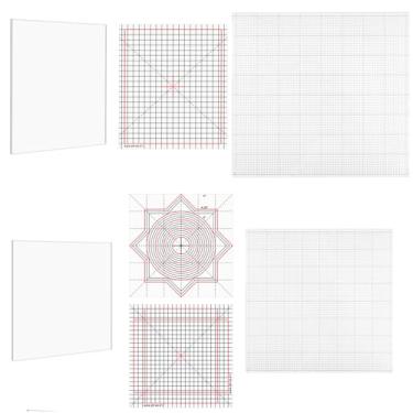 Imagem de 4 peças de tapete adesivo de baixa aderência com grade para estampar tinta estêncil mistura de tinta transparente fotopolímero artesanato tapete baixo pegajoso tapete de carimbo projetos faça você
