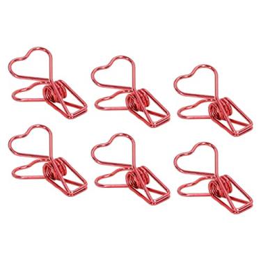 Imagem de Love Heart 100pcs Creative Cartoon Long Tail Clips, Mini Clips, Clipes de Papel, Notas de Escritório Organizador (Vermelho)