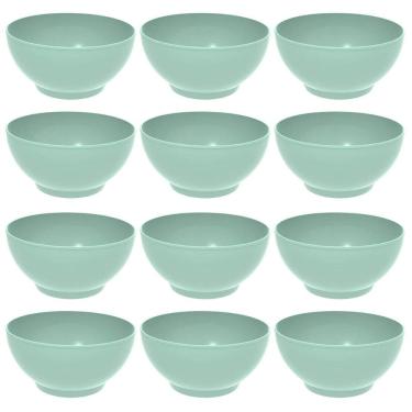 Imagem de Kit 12 Tigelas Grandes Crippa Travessas Servir 3,1L Verde Menta Salada Sobremesa Restau...