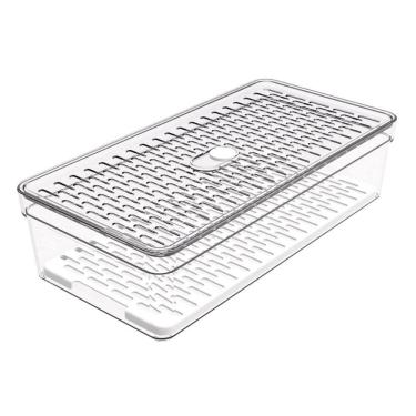 Imagem de Organizador de Geladeira com Grade 2,8L Transparente Médio Frutas Legumes Crippa