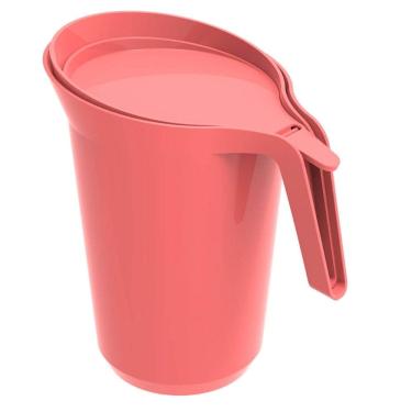 Imagem de Jarra de Plástico com Tampa 2L Crippa Água Suco Bebidas Rosa Goiaba