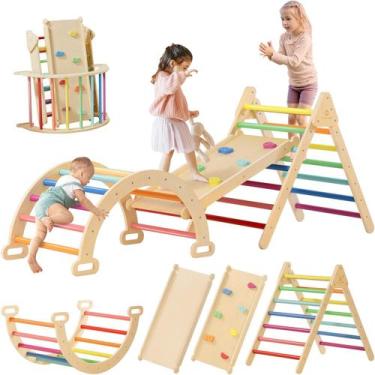 Imagem de Conjunto triangular Tiny Land Pikler Toy de escalada para crianças de 