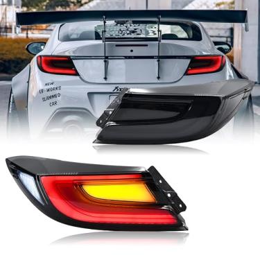 Imagem de letsdate Luzes traseiras de LED para Toyota GR86/Subaru BRZ 2ª geração ZN8/ZD8 2021-2024 com luzes de seta (lente moke, 1 par)