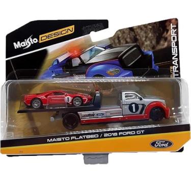 Imagem de Miniatura Caminhão Maisto Flatbed + 2018 Ford GT 1:64