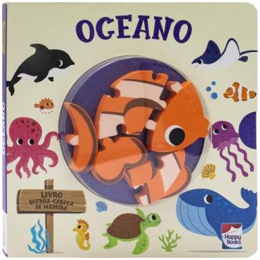 Imagem de Livro - Happy Wood Livro Quebra-cabeça de madeira: Oceano