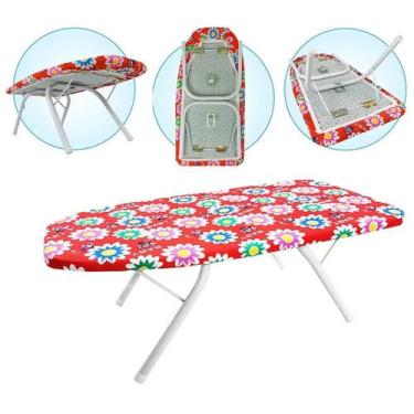 Imagem de Mesa Tabua Compacta Pe Dobravel Passar Roupa 60x30 Patchwork - Premier