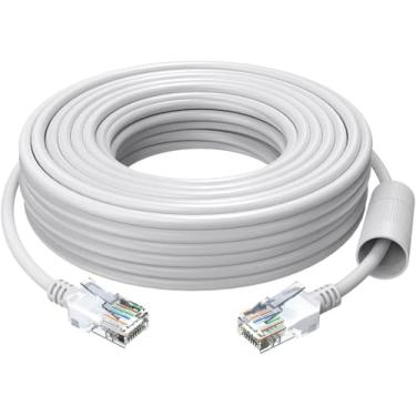 Imagem de Cabo Ethernet ZOSI Cat5e – Cabo de rede RJ45 de alta velocidade para sistema de câmeras de segurança PoE, interruptor PoE, roteador de internet, computador, câmeras IP, Branco, 60 feet