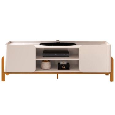 Imagem de Rack Bancada Tv 65 Pol 180 cm Cher Off White Cedro Dj Moveis