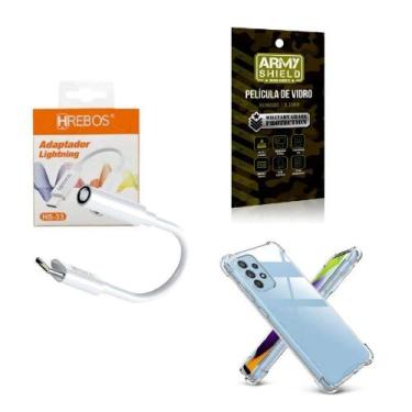 Imagem de Capinha Samsung A54 + Adaptador Tipo C Fone P2 + Película 3D - Armyshi