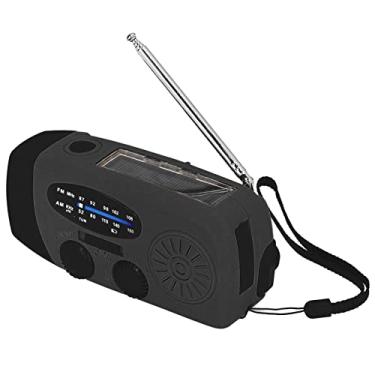 Imagem de Rádio solar de manivela com lanterna de LED rádio portátil FM AM WB USB para prevenção de desastres de emergência, acampamento familiar, material ABS 12,8 x 6 x 4,5 cm (modelo europeu)