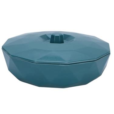 Imagem de Pratos de serviço de plástico divididos, conjunto de plástico de estilo moderno salva grade 5 estilo moderno (azul)