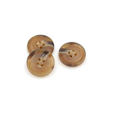 Imagem de vingol Botão De Resina 20 Peças 4 Furos Costura Artesanato Formato Redondo Para Roupas Blazer Blusa (20 Mm, Marrom)