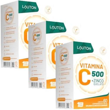 Imagem de KIT 3X Vitamina C com Zinco 60 cápsulas - Lauton