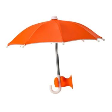 Imagem de Colaxi Suporte de guarda-chuva para celular com ventosa, protetor contra intempéries, viseira solar para motocicleta, gravação de celular, Laranja