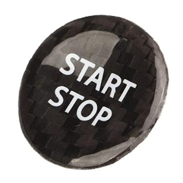 Imagem de Capa de botão de partida de fibra de carbono para GTR R35 2008-2016 preta fácil instalação proteção de acabamento interior do carro (preto)