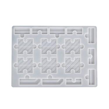 Imagem de BOGEEL Conjunto de xadrez com tabuleiro de damas molde de resina de silicone tamanho completo molde de fundição epóxi de cristal de xadrez 3D para artesanato