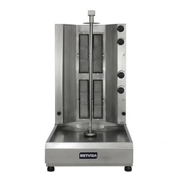 Imagem de Churrasqueira Assador Para Churrasco Grego Elétrico Rotativo 4 Queimadores Gás Acge4 Metvisa 220V