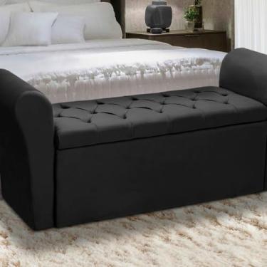 Imagem de Baú Para Cama Box: Madeira Estofada King Size (Preto)