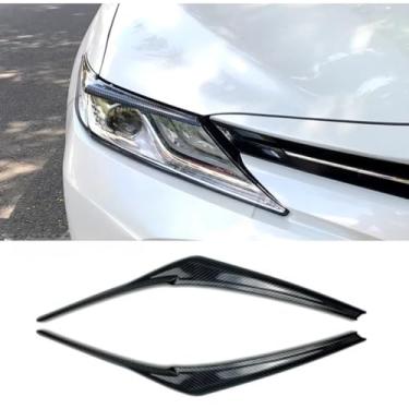 Imagem de Para Camry 2018 Car Auto Head Light Lamp Pálpebras Sobrancelha Farol Decoração Carro Styling Trim Para Camry 2018 (Carbon Look)