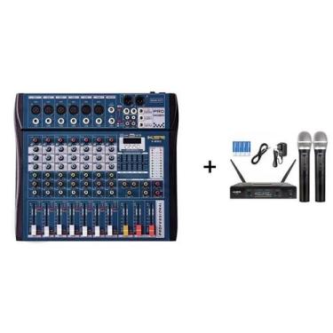 Imagem de Mesa Som 8 Canais Interface Ksr Microfone Duplo KSR Sem fio - KSR PRO
