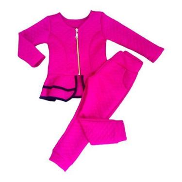 Imagem de Conjunto Infantil Moletom Metalasse Menina Roupa De Frio Top - Mimos d