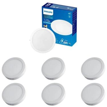 Imagem de 7 Luminárias Plafon Led 12w Philips Embutir 6500k Bivolt, Bivolt