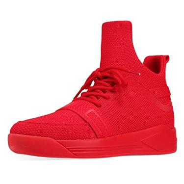 Imagem de Soulsfeng Tênis de corrida masculino de cano alto de malha respirável leve para caminhada, Marca preta, 5.5