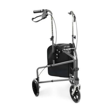 Imagem de Andador Dobrável 3 Rodas D11 Suporta até 100 kg Dellamed, Preto