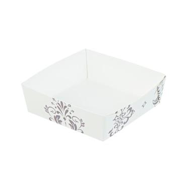 Imagem de Restaurantware Assadeiras de papel floral vintage bege 100 unidades, 227 g, à prova de gordura, prontas para forno, com design floral para restaurantes, padarias, cafés e uso doméstico.