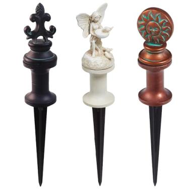 Imagem de Guia de mangueira de jardim com 3 peças, guia de rolo de mangueira de metal, revestimento à prova de ferrugem, ferramentas antigas para quintal, suporte de rolo de mangueira de gramado (um estilo)