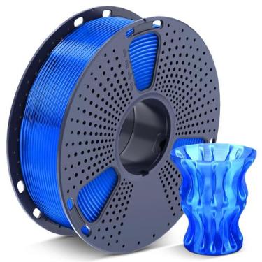 Imagem de Filamento de impressora 3D SUNLU PLA 1,75 mm 1 kg Bobina azul transpar