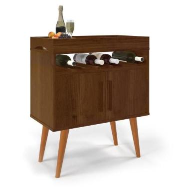 Imagem de Aparador Café Drink com Portas Canela Pés em Madeira Pinus Ofertamo