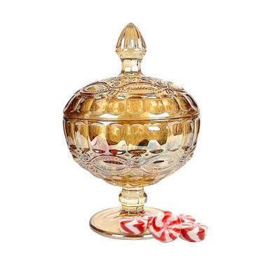 Imagem de Bomboniere Infinity De Vidro Com Pé Potiche Mesa Doces 18cm - KeHome, 