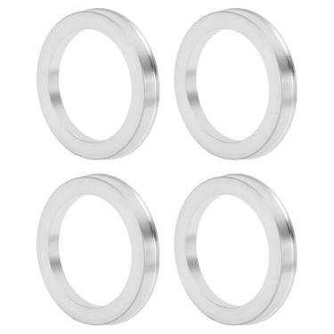 Imagem de INFINAUTO Anéis centralizados no cubo da roda do carro OD 75,1 mm para ID 57,1 mm eixo central de rodas amortecedores Hubrings liga de alumínio tom prata durável