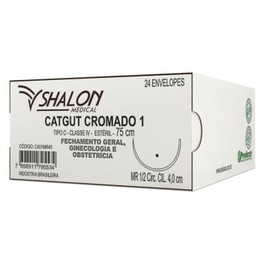 Imagem de 24 Env Fio Sutura Catgut Cromado - Shalon