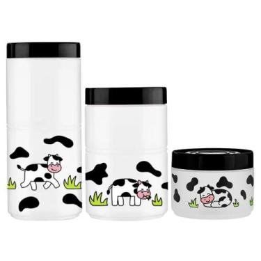 Imagem de Kit 3 Potes Para Mantimentos Vaquinha Organizador Multiuso - Tiba