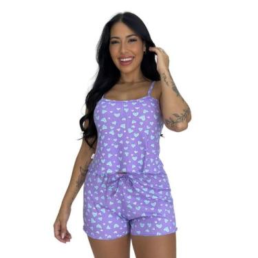 Imagem de Baby Doll Estampado Blusa Alcinha e Shortinho de Dormir - c10 VIRGINIA