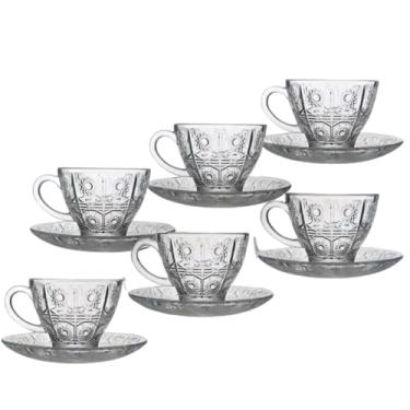 Imagem de Conjunto de Xicaras de Chá Bohemia com Pires de Vidro 6pcs 220ml