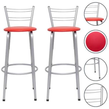 Imagem de Kit 2 Banco Banquetas Alta Bar Balcão Cozinha Gourmet Bistrô Bancada A