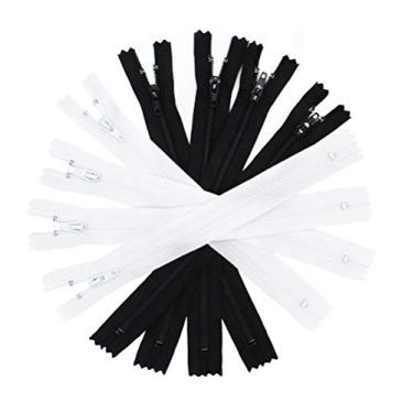 Imagem de YKK Saia E Vestido Com Zíper De 10" Nº 3 ~ 6 Preto Branco (12 Zíperes/Pacote) Ótimo Para Vestuário, Bolsas Projetos Costura Artesanato