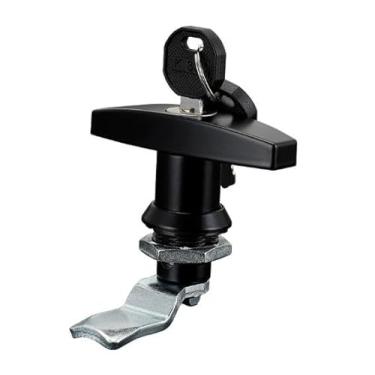 Imagem de Fechadura de armário com chave de caixa de correio preta atualização 2025, gaveta de armário de arquivo segura, substituição de caixa de ferramentas para porta de armazenamento (redonda)