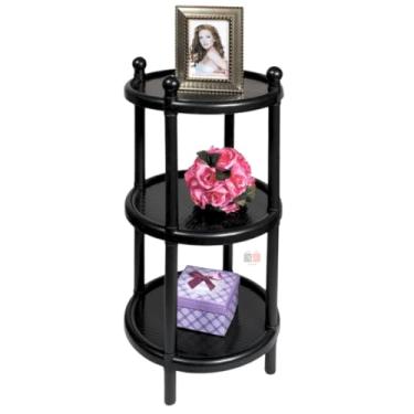 Imagem de Prateleira Estante Modular Multiuso Empilhável Resistente 3 Andares Cozinha Quarto Sala Banheiro (1, Redondo)