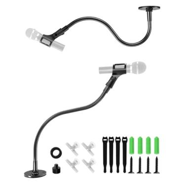 Imagem de jidinung Suporte De Microfone Tipo Pescoço Ganso Resistente Com Parede E Mesa - Braço Ajustável 19", Roscas 5/8", Braçadeiras Cabo Braçadeira Universal, Adaptador 5/8 Para 3/8 Podcast, Streaming Mús