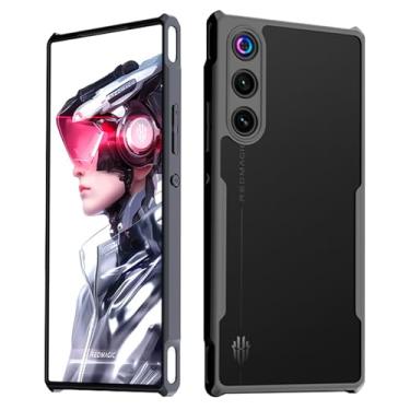 Imagem de Guizzcg Capa para ZTE Nubia Red Magic 10 Air, capa ultrafina e leve de TPU macio + traseira acrílica airbags de grau militar proteção contra quedas, preta