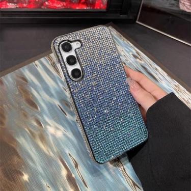 Imagem de MVVKKY para Samsung S24 Plus Luxury Gradient Full Case Bumper Shockproof Pc Cover (para Samsung S24 Plus/JB Azul)