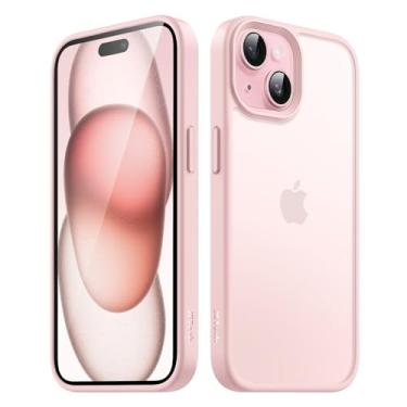 Imagem de JETech Capa Fosca para iPhone 15 6,1 Polegadas, Proteção Contra Quedas de Grau Militar à Prova de Choque, Case Traseira Translúcida Fosca para Telefone, Capinha Anti-Impressão Digital (Rosa)
